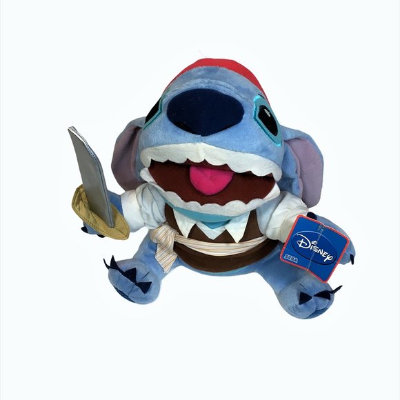 RARE HTF Disney Sega Stitch Blue Plush Pirate 10in - Picture 11 of 11